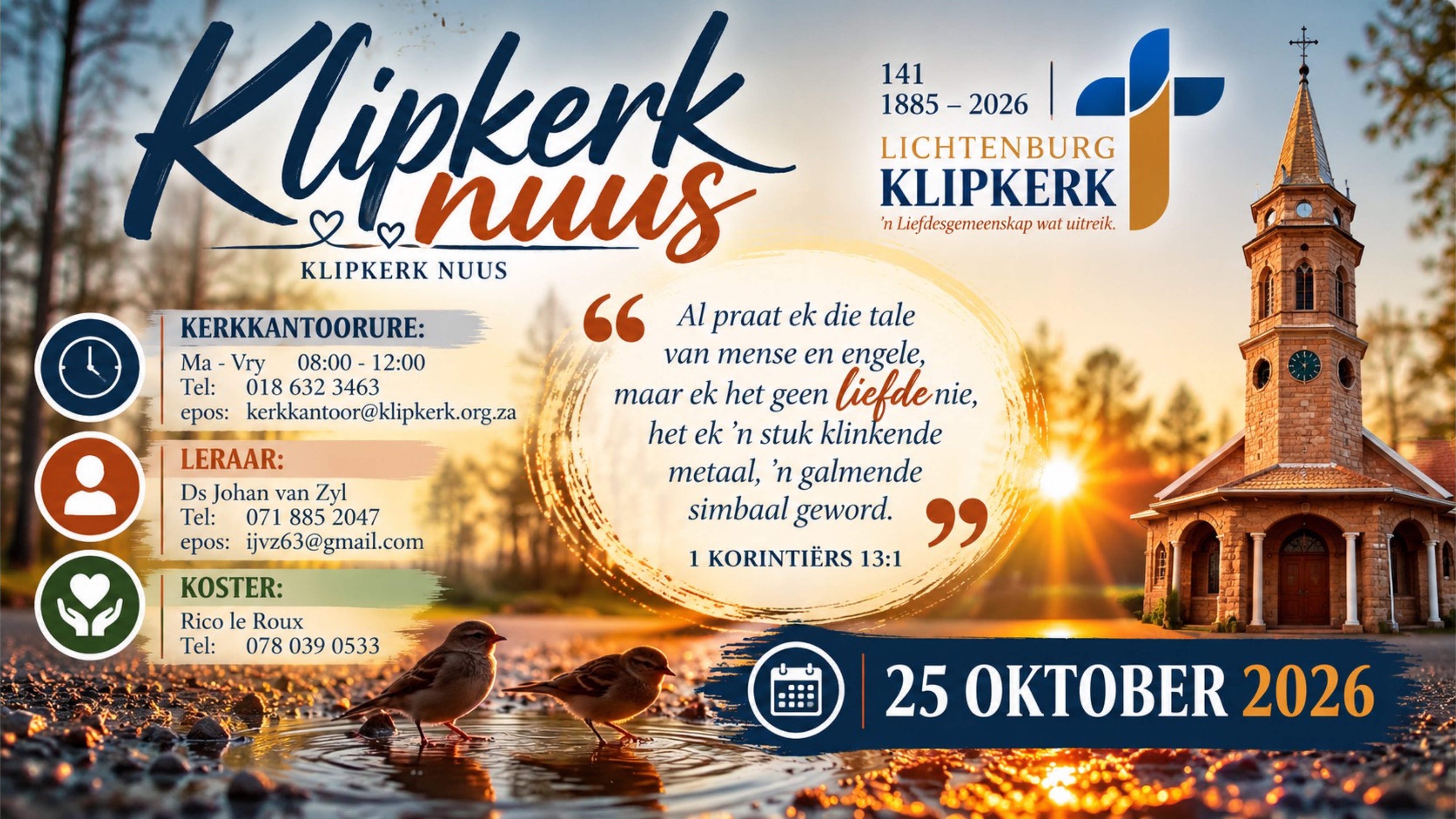 klipkerk Lichtenburg Weeknuus